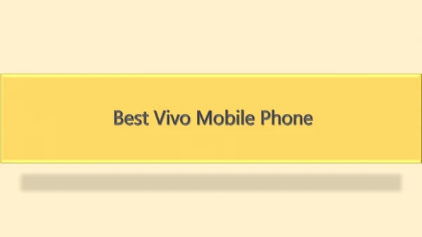 Best Vivo Mobile Phone