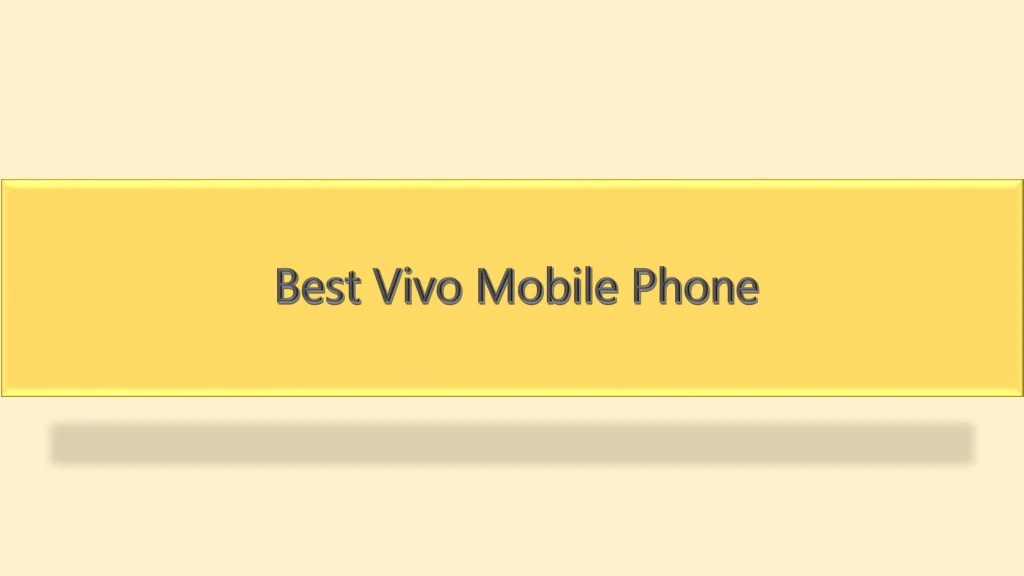 best vivo mobile phone