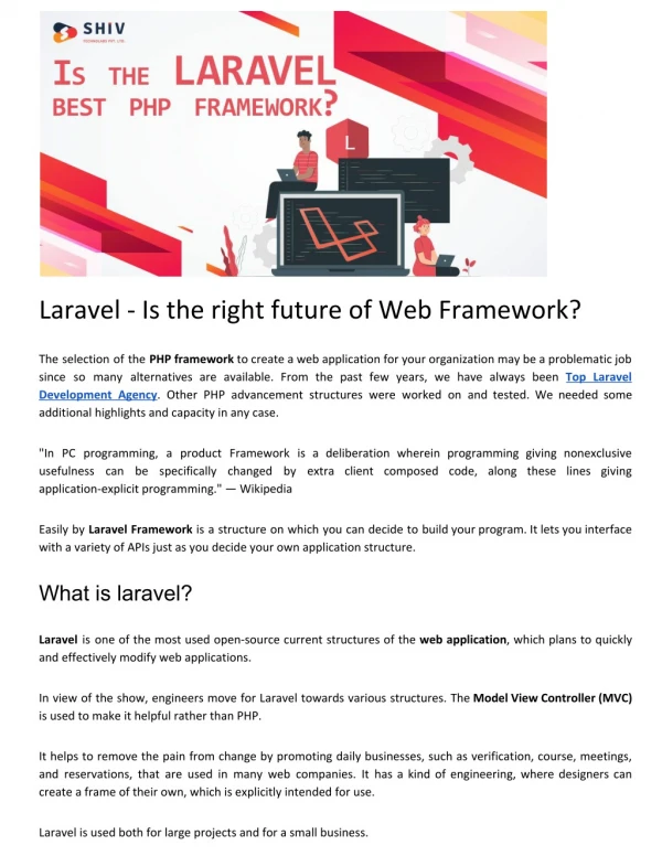 Laravel - Is the right future of Web Framework?