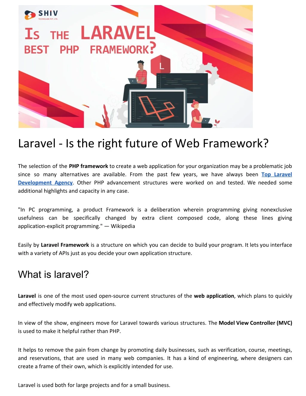 laravel is the right future of web framework