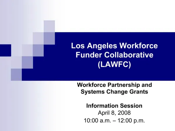 Los Angeles Workforce Funder Collaborative LAWFC