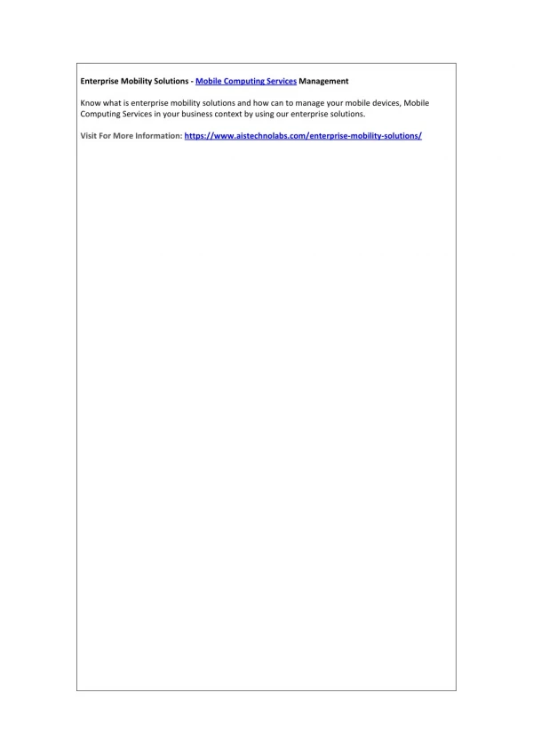enterprise mobility solutions mobile computing