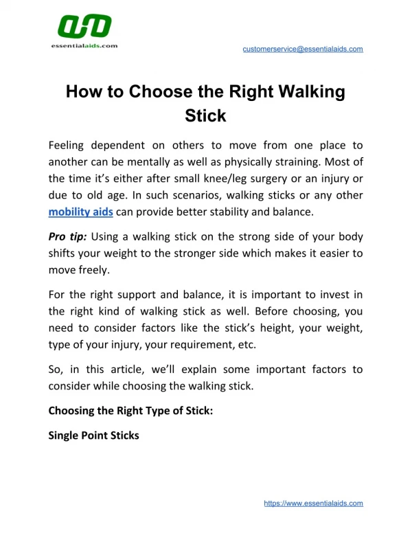 How to Choose the Right Walking Stick