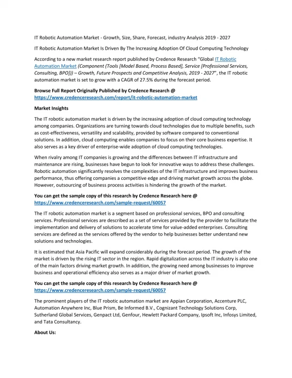 it robotic automation market growth size share