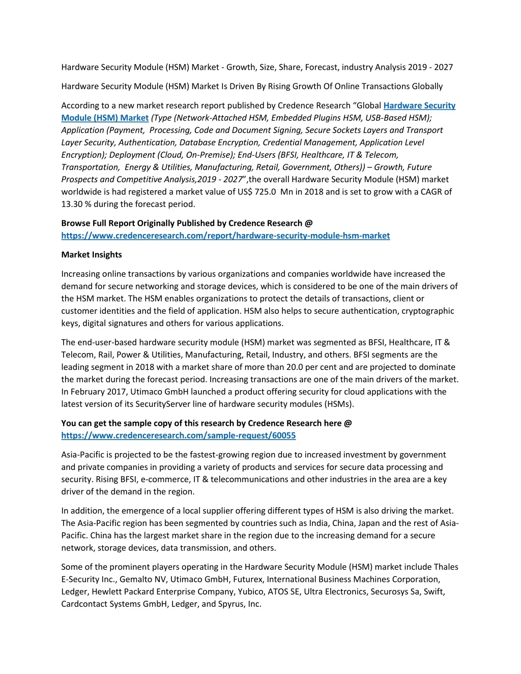 hardware security module hsm market growth size