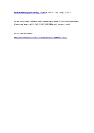 Air Conditioning Services Orange County | AC Repair Services Orange County, CA - slide 1