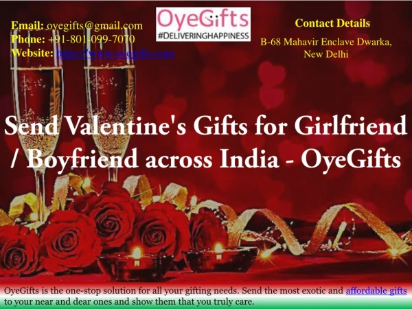 Send Valentines Day Gifts across India - OyeGifts