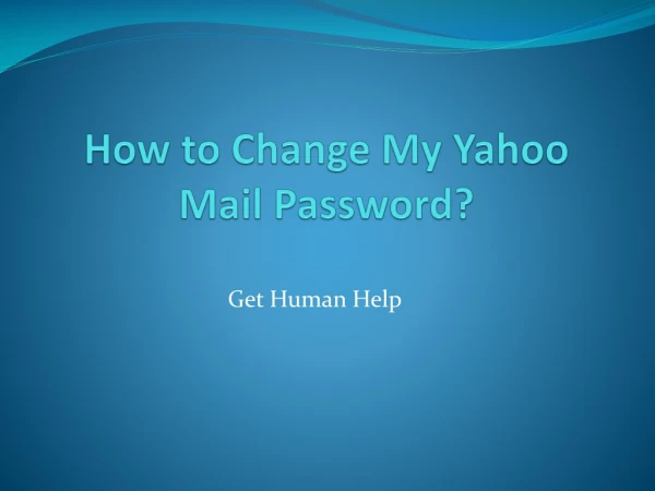 How to Change My Yahoo Mail Password?