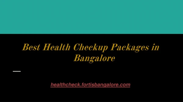 Executive Health Check Bangalore