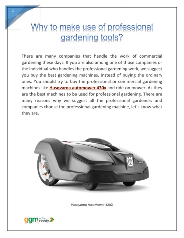 Why to make use of professional gardening tools?