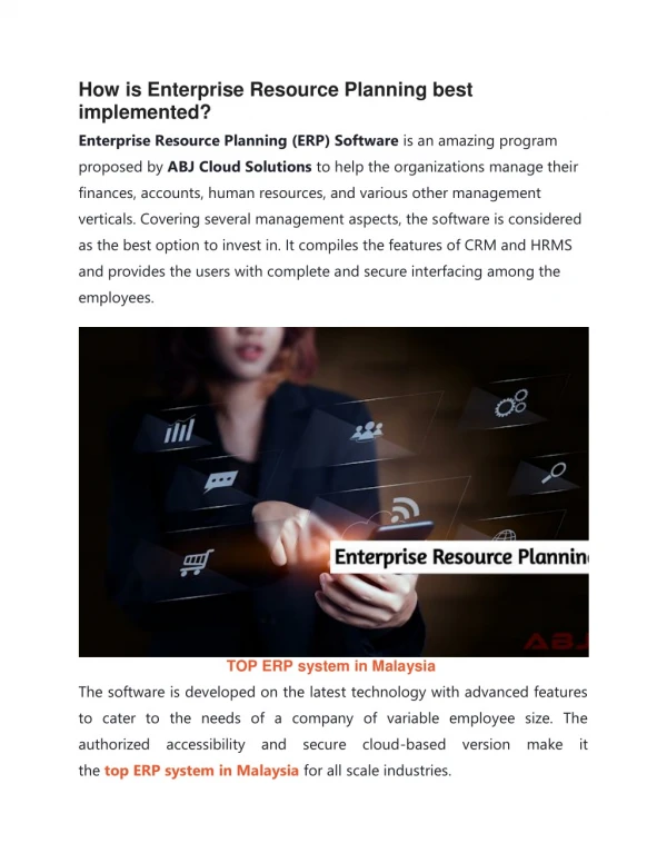how is enterprise resource planning best