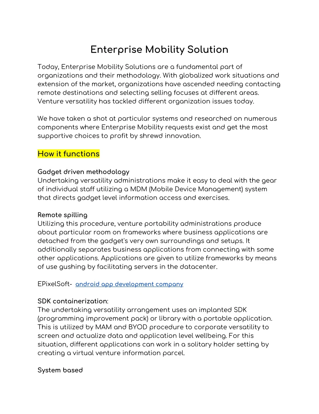 enterprise mobility solution