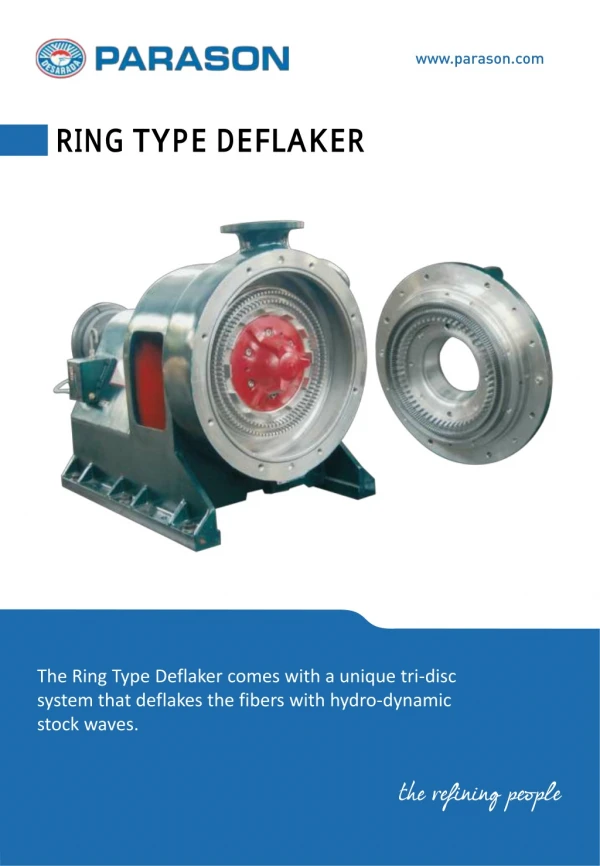 Ring Type Deflaker For Pulp Machine