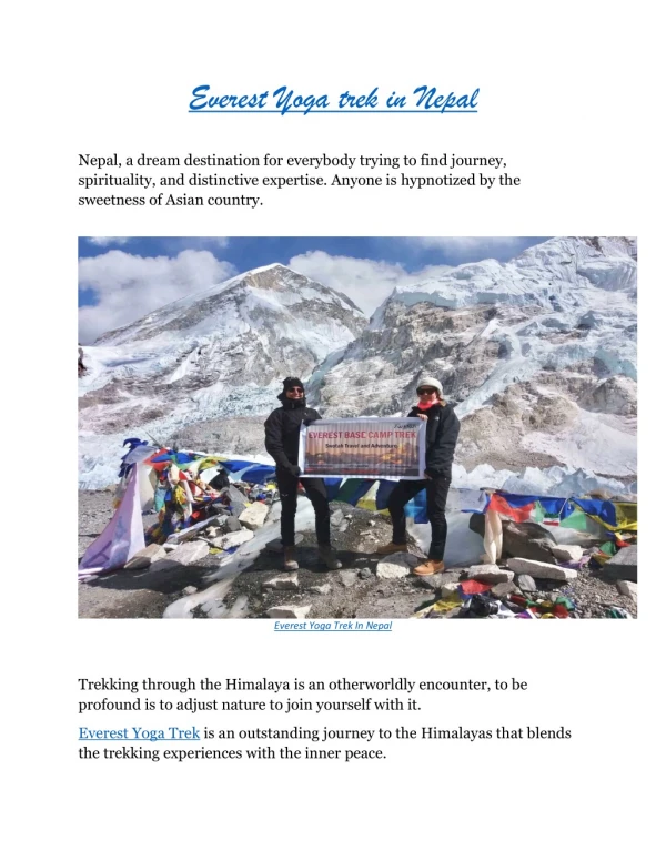 Everest Yoga Trek in Nepal