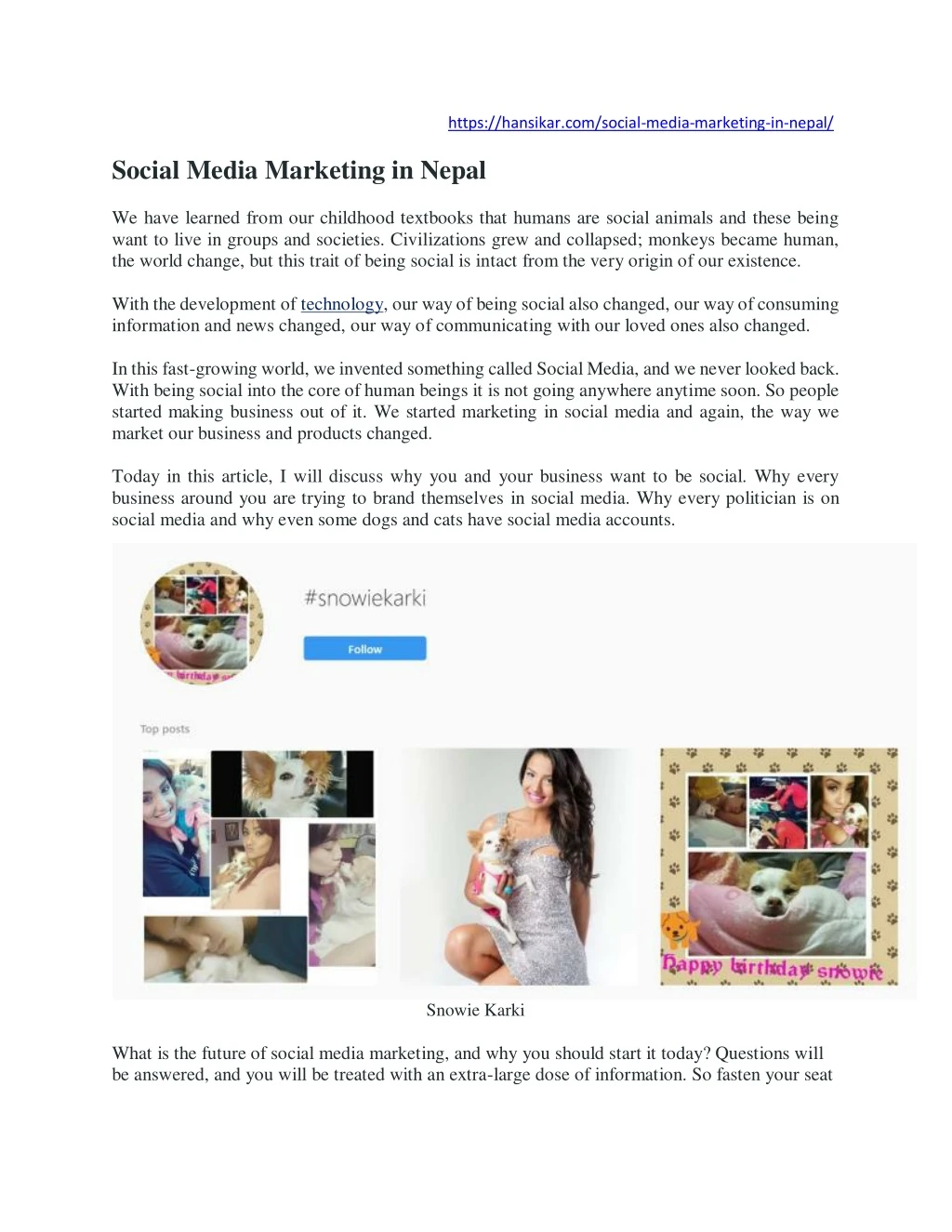 https hansikar com social media marketing in nepal