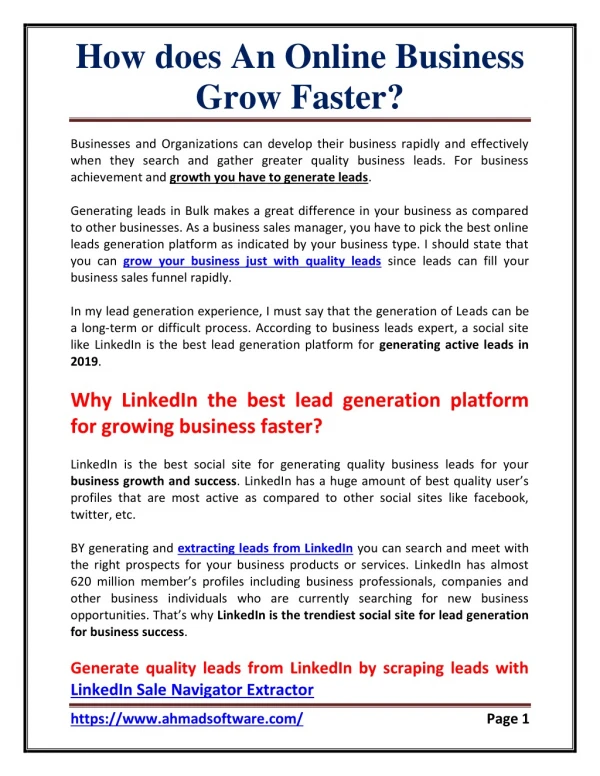 How does an online business grow faster?