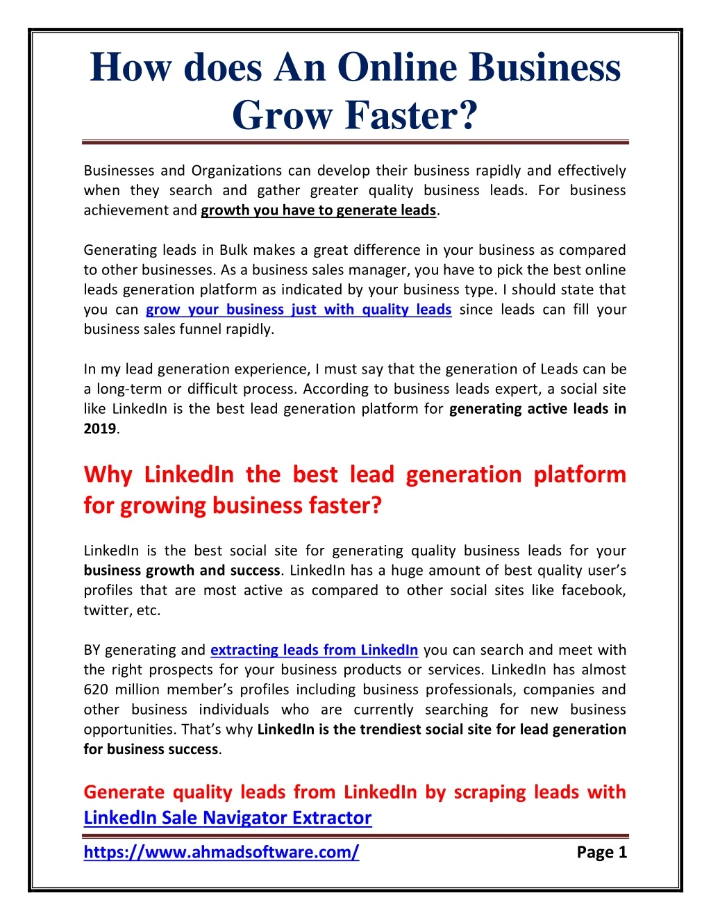 how does an online business grow faster
