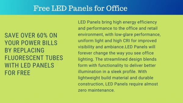 Free LED Panels for Office