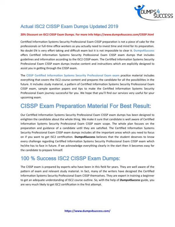ISC2 CISSP [2019] Exam Dumps: A Best Preparation Material