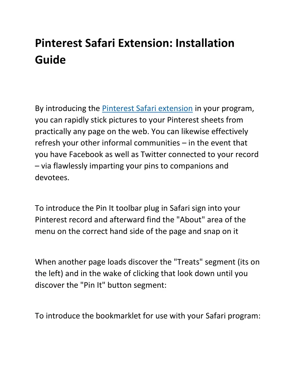 pinterest safari extension installation guide