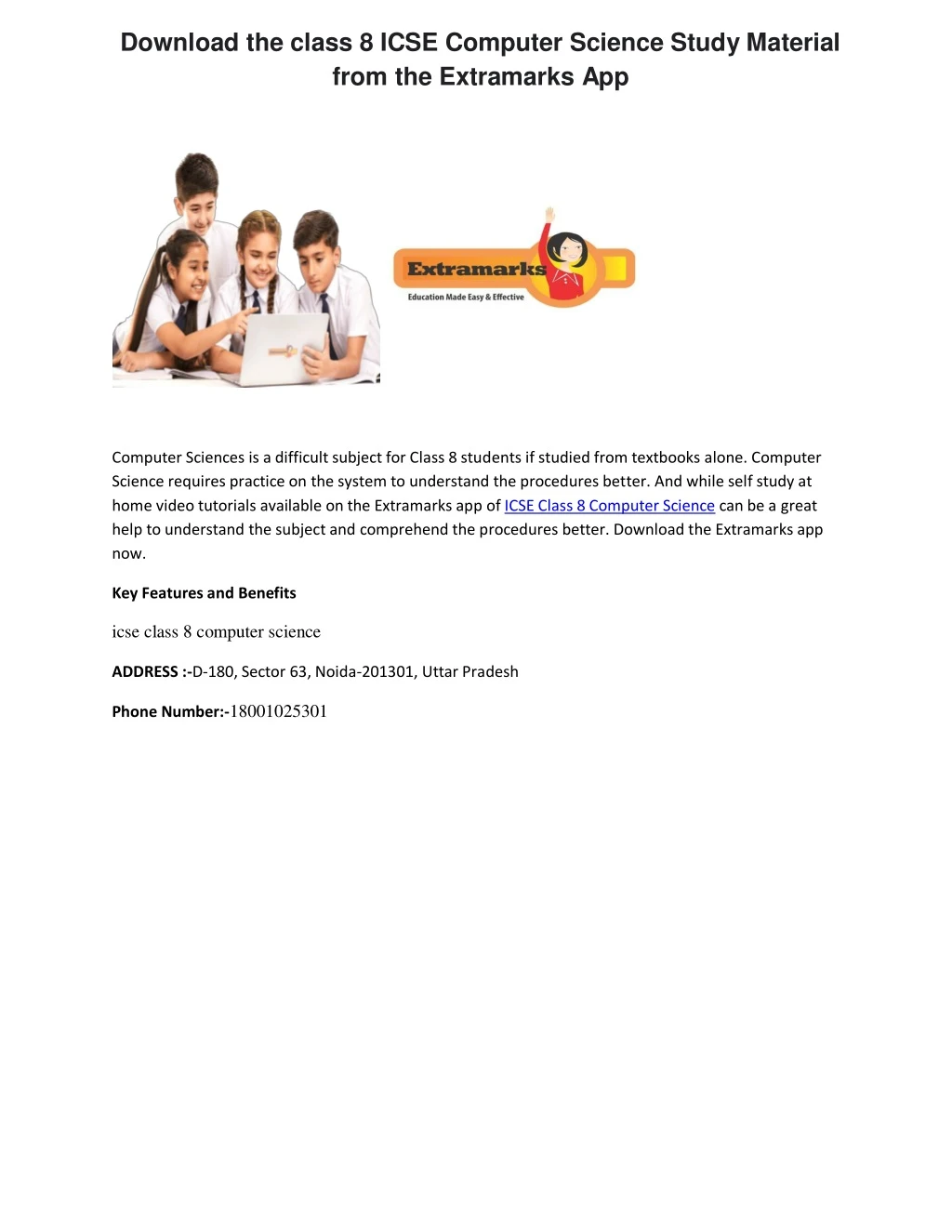 download the class 8 icse computer science study