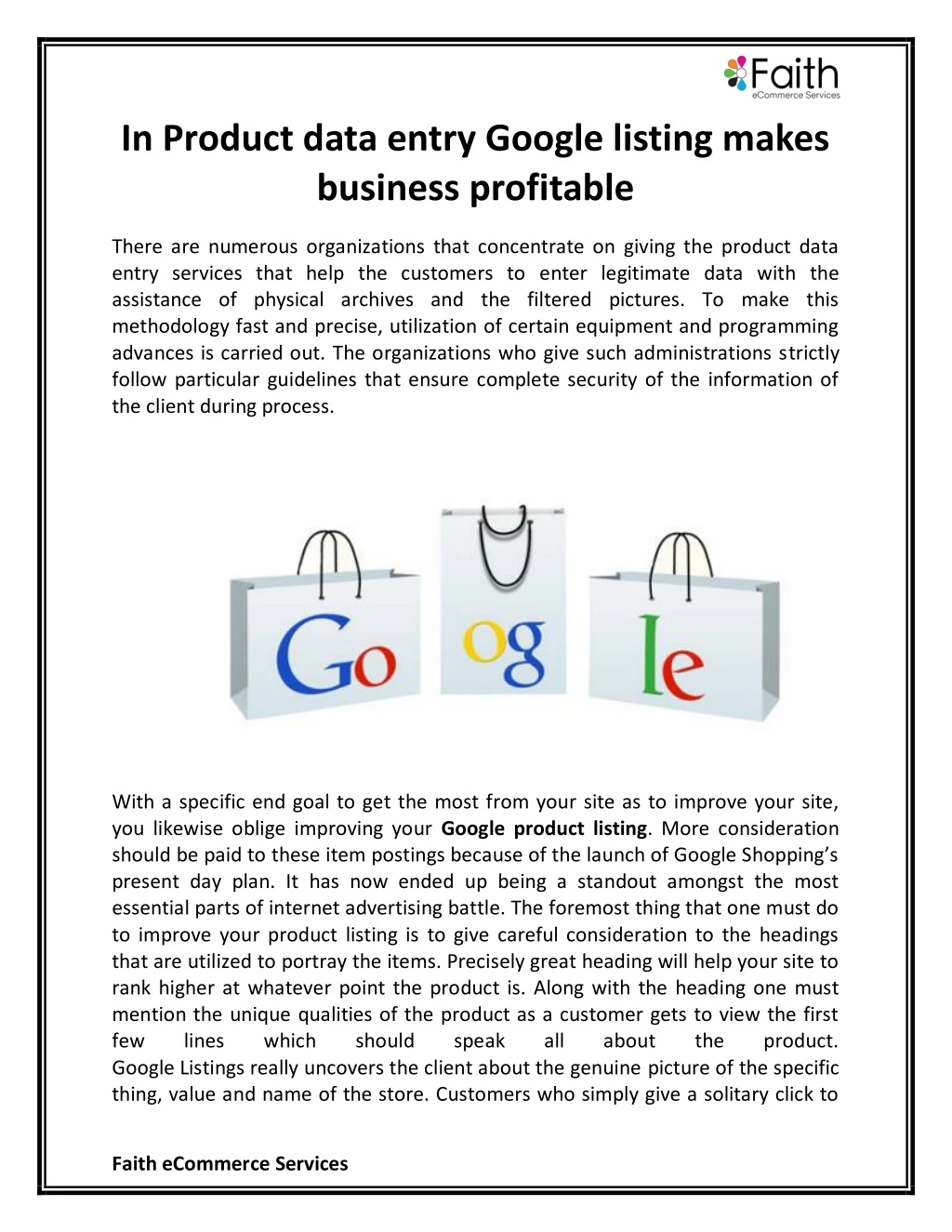 in product data entry google listing makes
