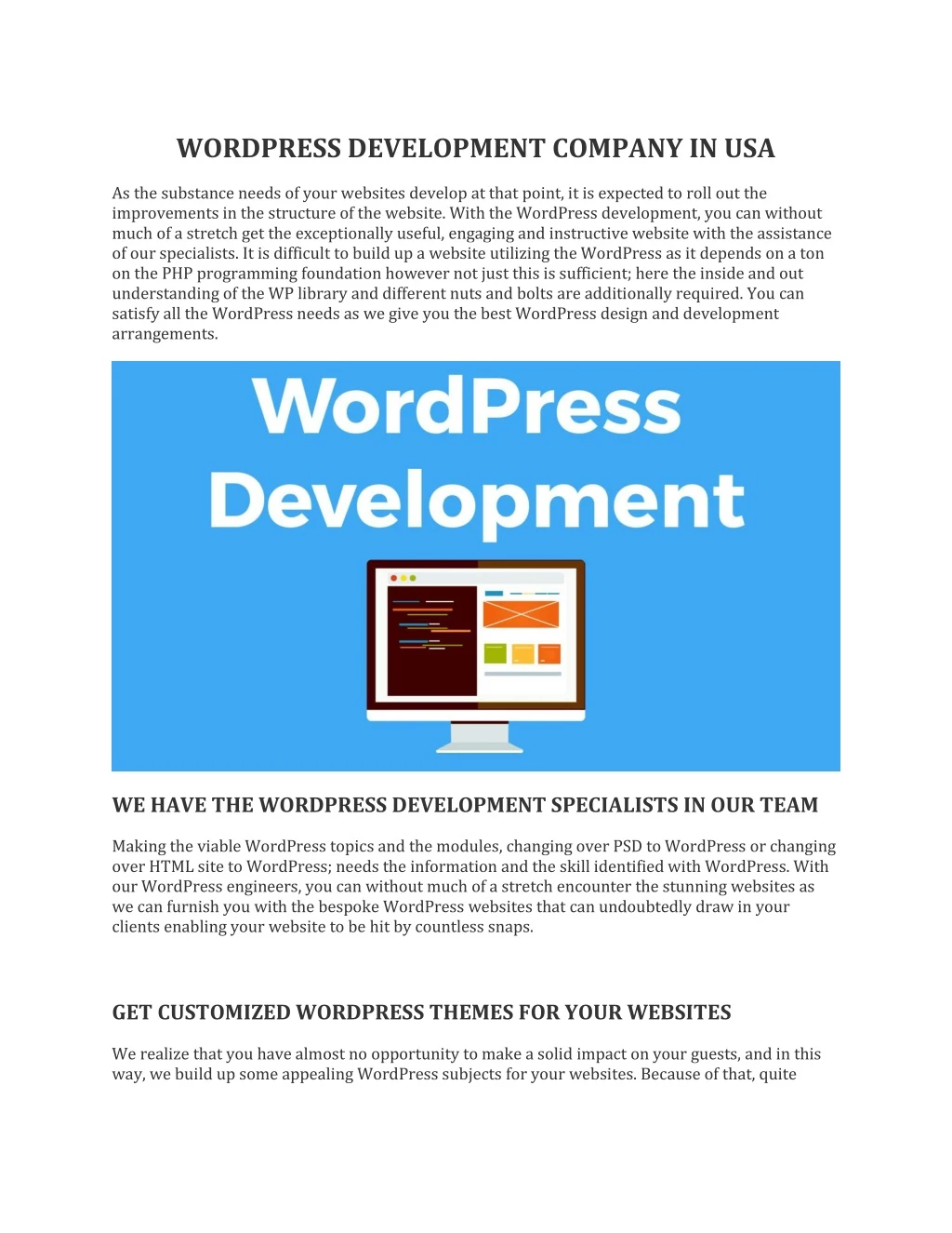 wordpress development company in usa