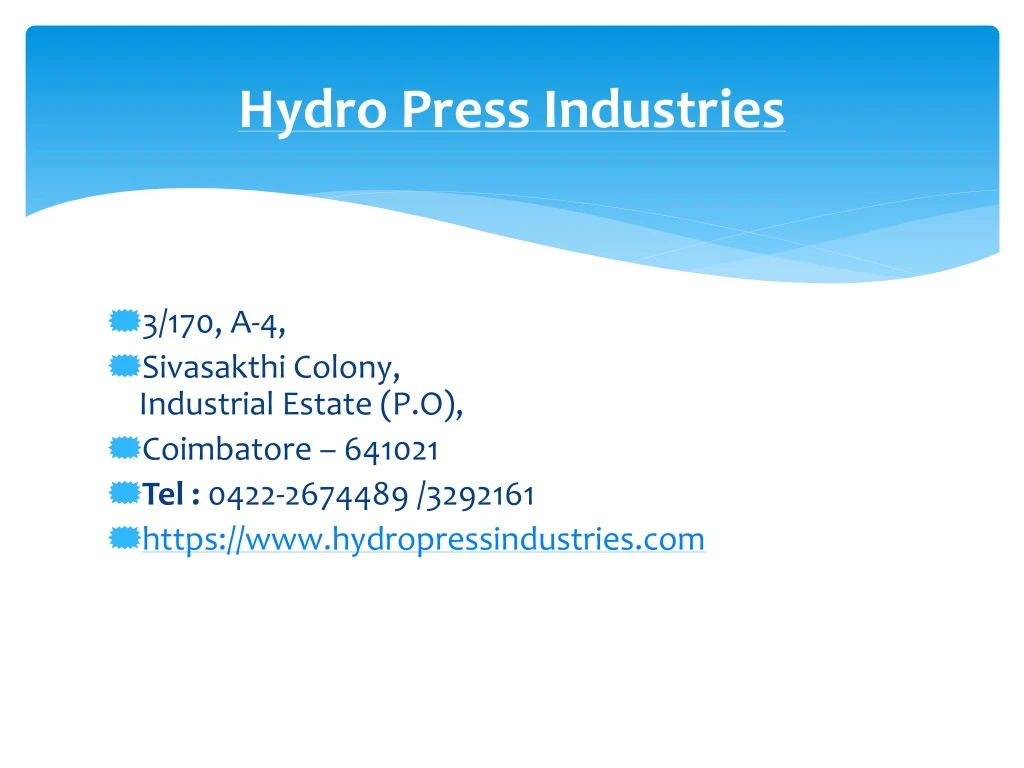 hydro press industries