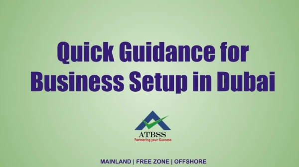 Quick Guidance for Business Setup in Dubai