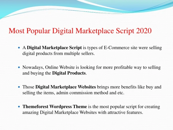 Most Popular Digital Marketplace Script 2020