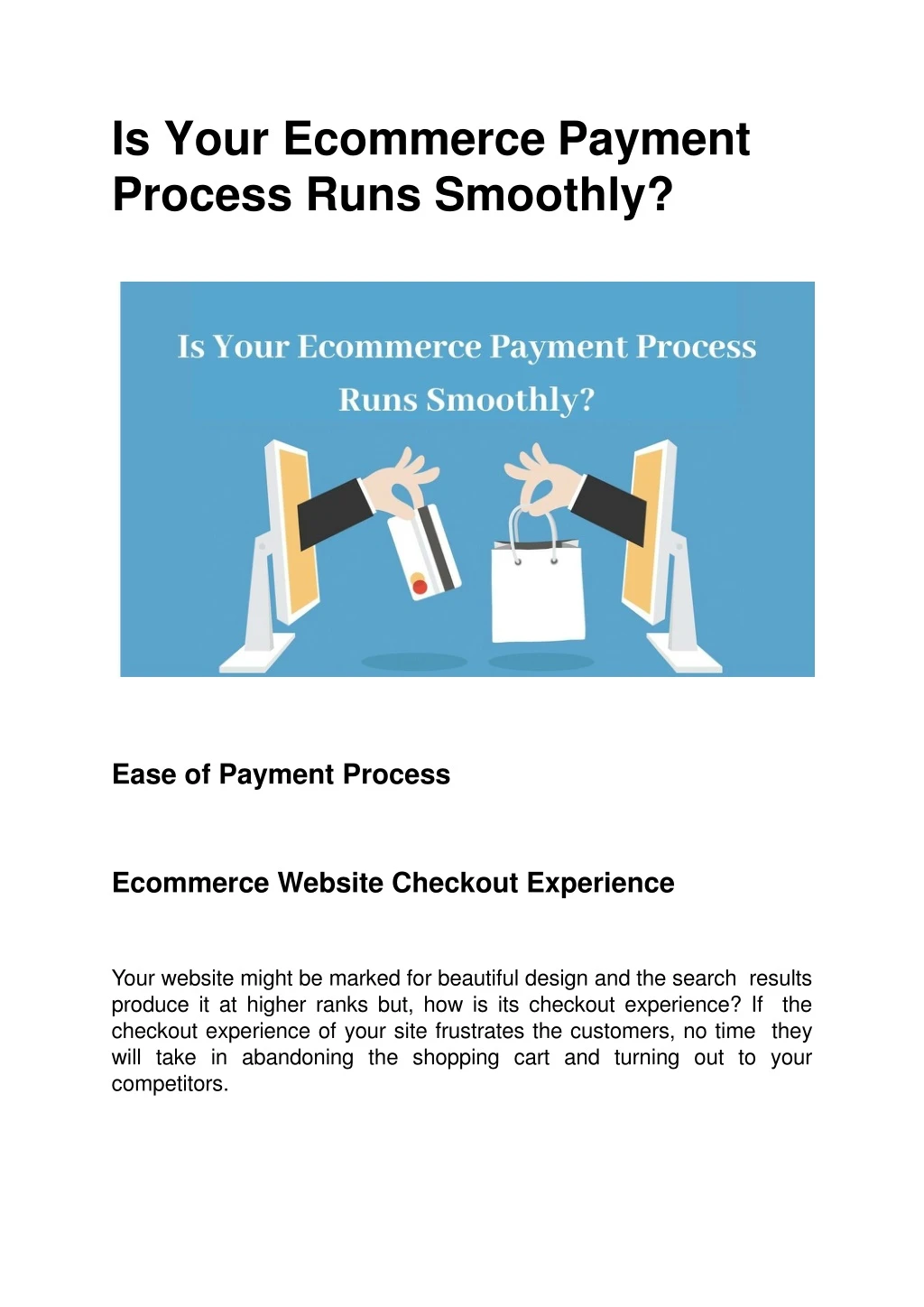 is your ecommerce payment process runs smoothly