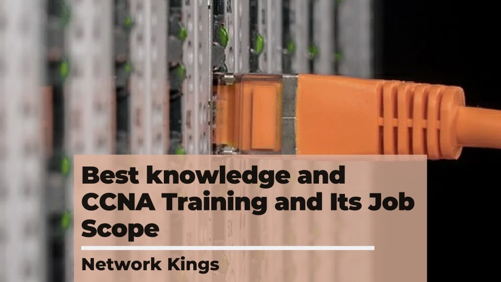 best knowledge and ccna training and its job scope