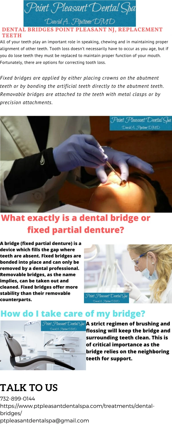 Dental Bridges Point Pleasant NJ, Replacement Teeth