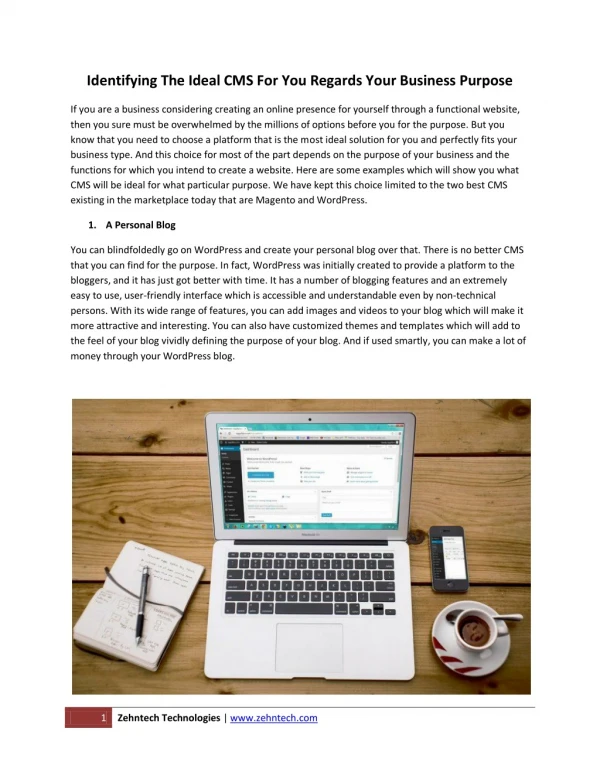 Identifying The Ideal CMS For You Regards Your Business Purpose