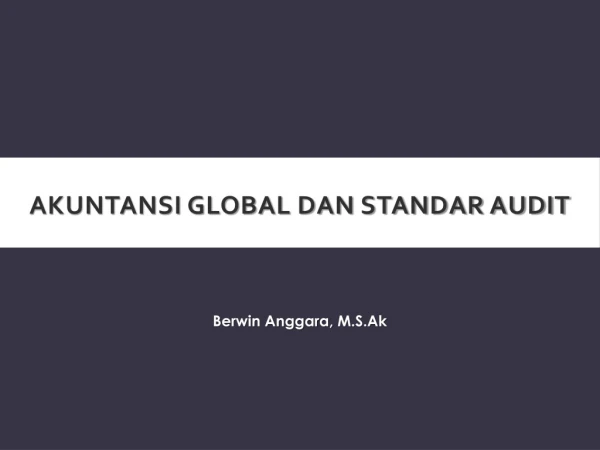 Standar Audit dan Akuntansi Global