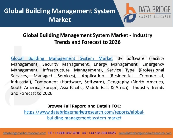 Global Building Management System Market - Industry Trends and Forecast to 2026