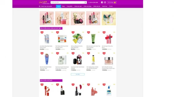 Thiết kế website mỹ phẩm