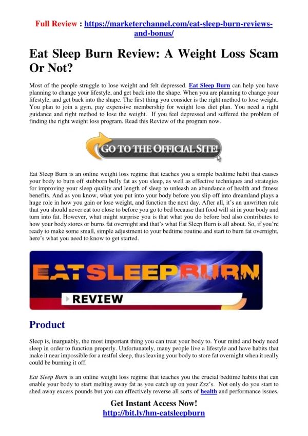 Eat Sleep Burn Review: A Weight Loss Scam Or Not?