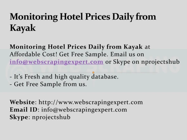 Monitoring Hotel Prices Daily from Kayak