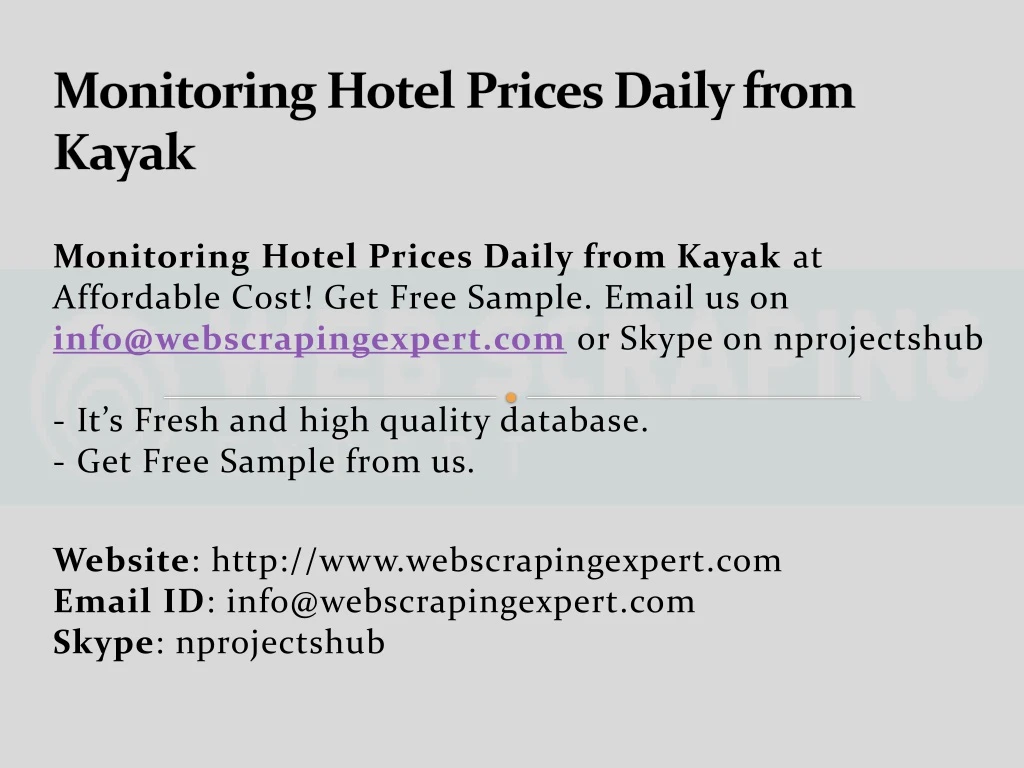 monitoring hotel prices daily from kayak