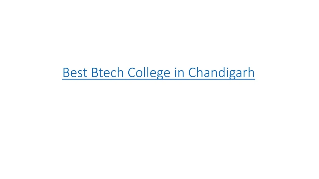 best btech college in chandigarh