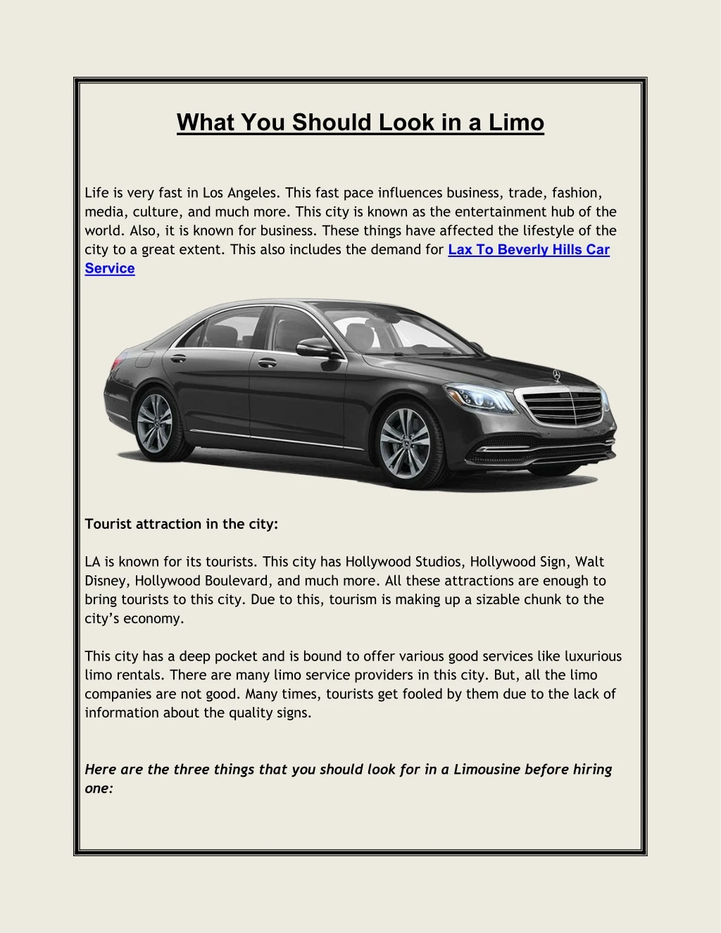 what you should look in a limo