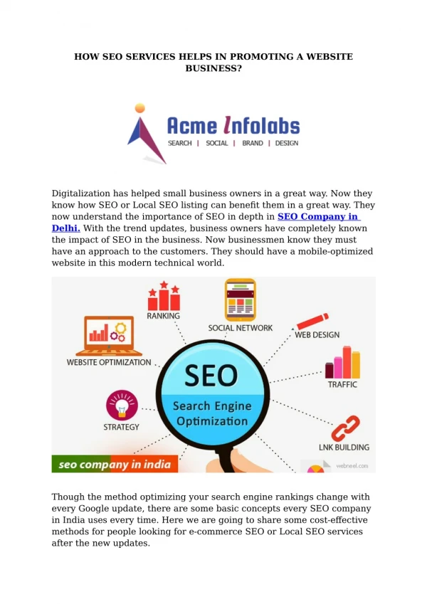 HOW SEO SERVICES HELPS IN PROMOTING A WEBSITE BUSINESS?