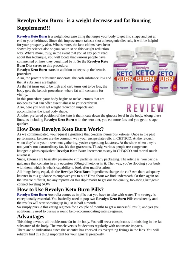 Revolyn Keto Burn