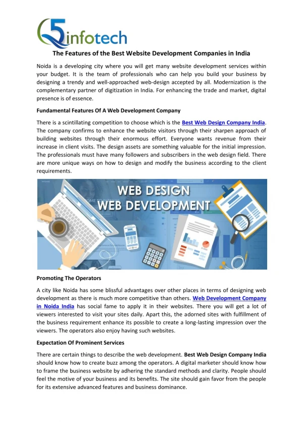 The Features of the Best Website Development Companies in India