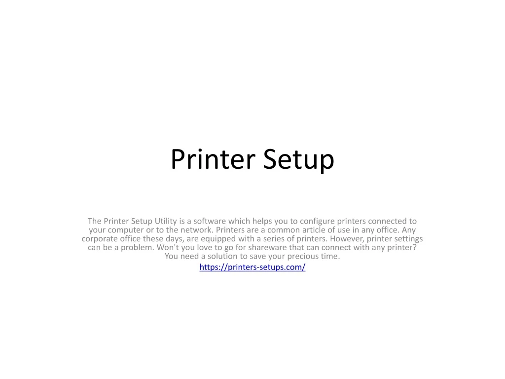 printer setup