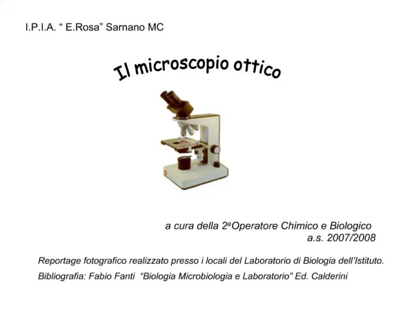 Il microscopio ottico