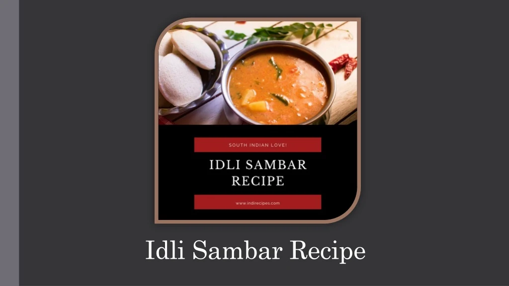 idli sambar recipe