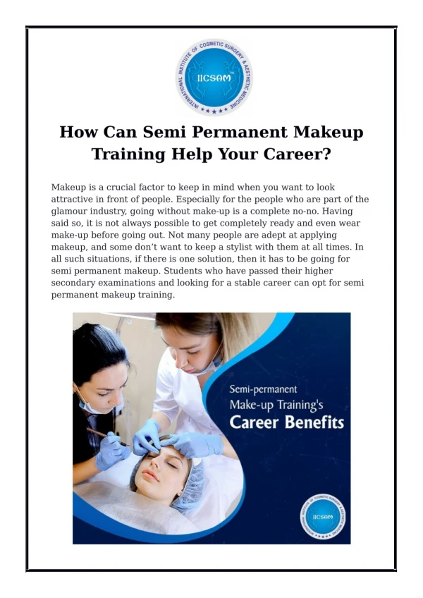 How Can Semi Permanent Makeup Training Help Your Career?