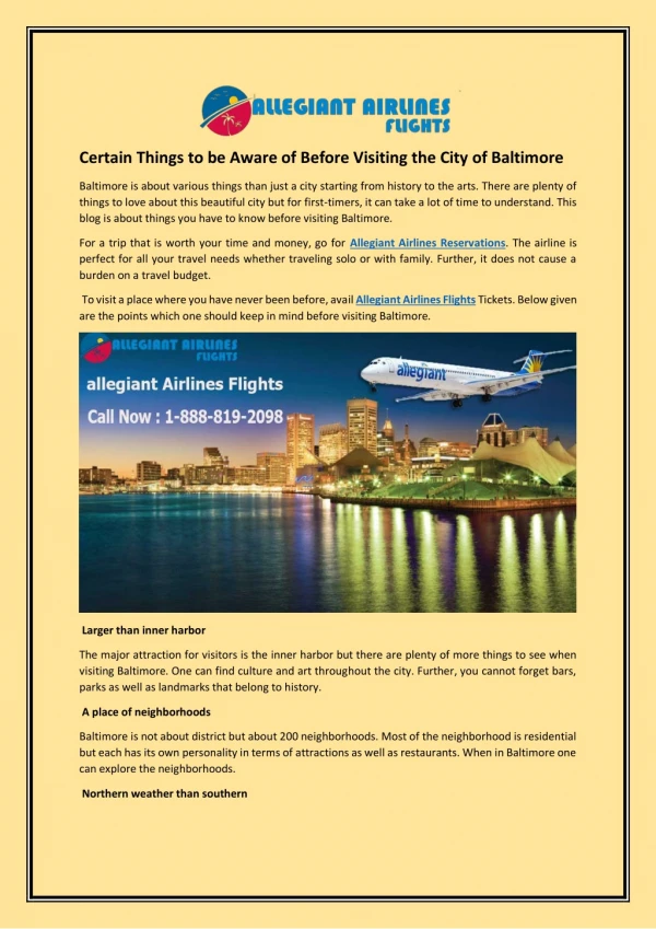 certain things to be aware of before visiting
